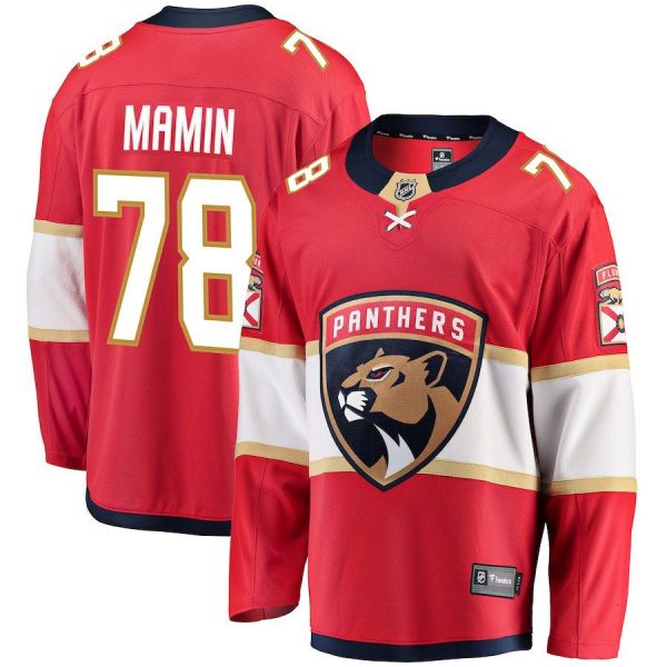 Men Florida Panthers Maxim Mamin Red Breakaway Jersey