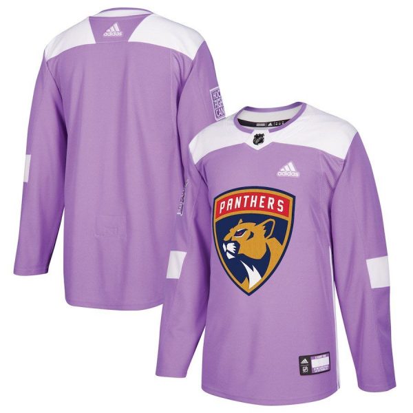 Men Florida Panthers Purple 2018 Hockey Fights Cancer Blank Practice Jersey
