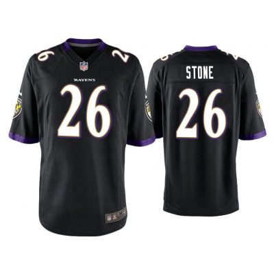 Men Geno Stone Baltimore Ravens Black Game Jersey