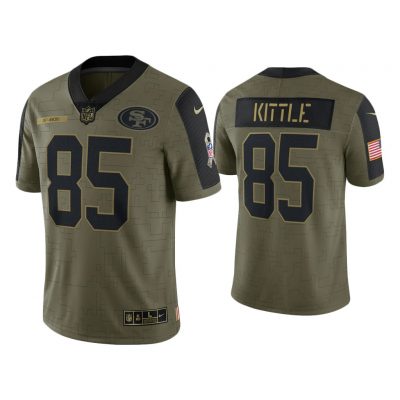 Men George Kittle San Francisco 49ers Olive 2021 Salute To Service Limited Jersey