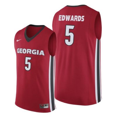 Men Georgia Bulldogs Anthony Edwards #5 Red College Basketball Jersey