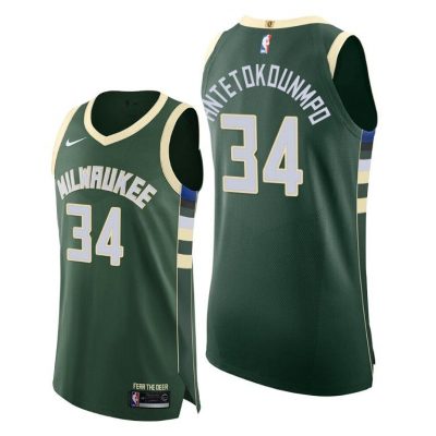 Men Giannis Antetokounmpo Bucks #34 Green Icon Jersey