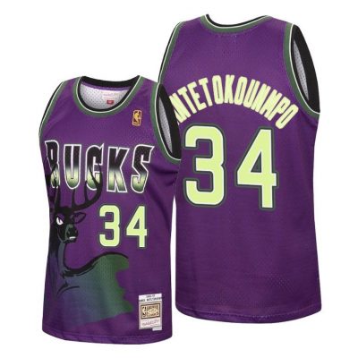 Men Giannis Antetokounmpo Milwaukee Bucks 2020 Reload Classic Purple Jersey