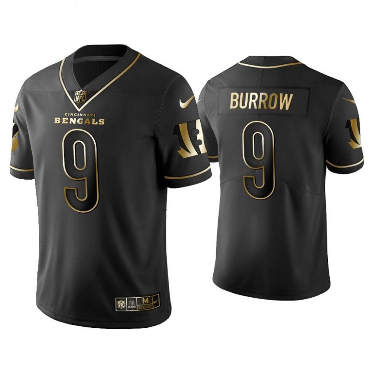 Men Golden Edition Vapor Limited Bengals Joe Burrow Black Jersey