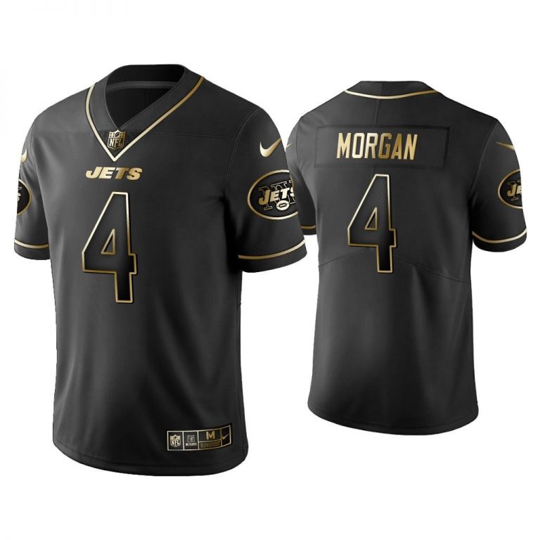 Men Golden Edition Vapor Limited Jets James Morgan Black Jersey