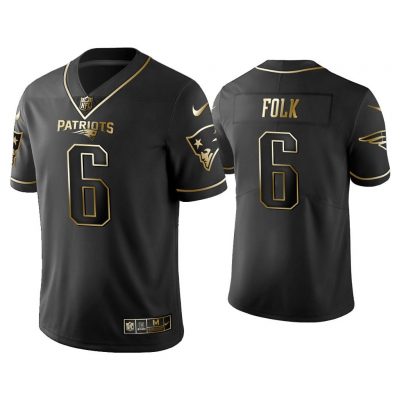 Men Golden Edition Vapor Limited Patriots Nick Folk Black Jersey