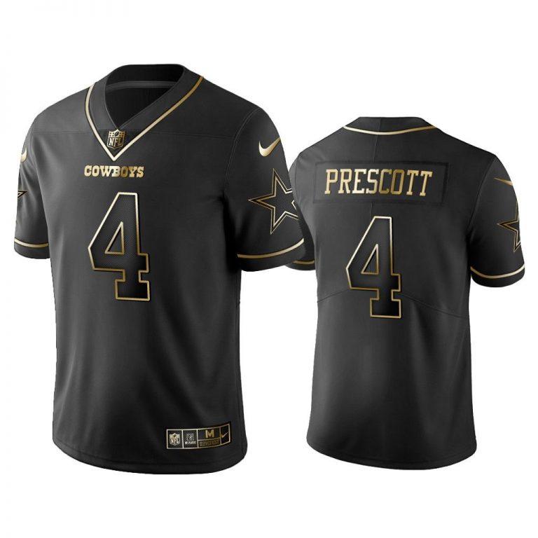 Men Golden Edition Vapor Untouchable Limited Cowboys #4 Dak Prescott Black Jersey