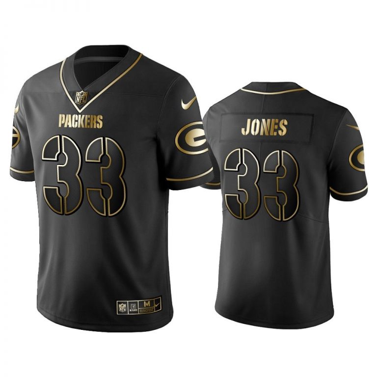 Men Golden Edition Vapor Untouchable Limited Packers #33 Aaron Jones Black Jersey