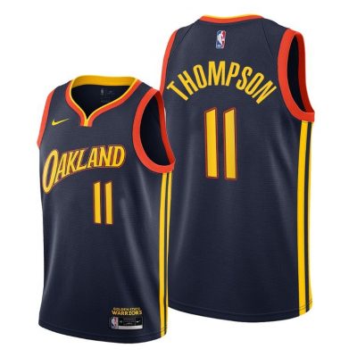 Men Golden State Warriors #11 Klay Thompson Navy 2020-21 City Edition Jersey Oakland