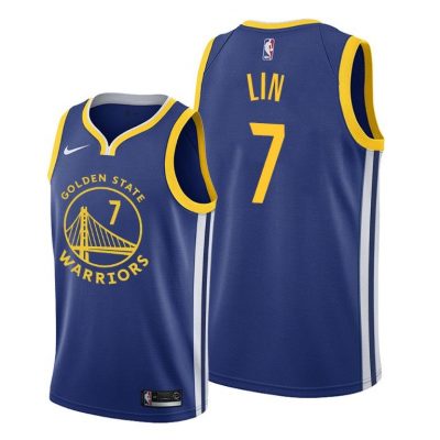 Men Golden State Warriors #7 Jeremy Lin Royal 2020-21 Icon Jersey