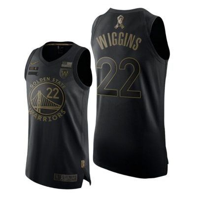 Men Golden State Warriors Andrew Wiggins 2020 Salute To Service Black Jersey