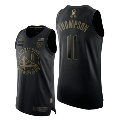 Men Golden State Warriors Klay Thompson 2020 Salute To Service Black Jersey