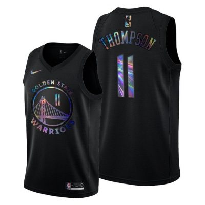 Men Golden State Warriors Klay Thompson Iridescent Black 2021 HWC Limited Jersey