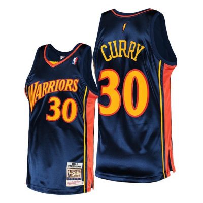Men Golden State Warriors Stephen Curry #30 2009 Hardwood Classics Navy Jersey