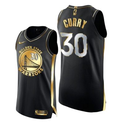 Men Golden State Warriors Stephen Curry Golden Edition 6X Champs Black Jersey 2020-21