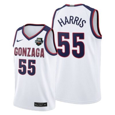 Men Gonzaga Bulldogs 2021 WCC Mens Basketball Conference Tournament Champions Dominick Harris White Limited Jersey