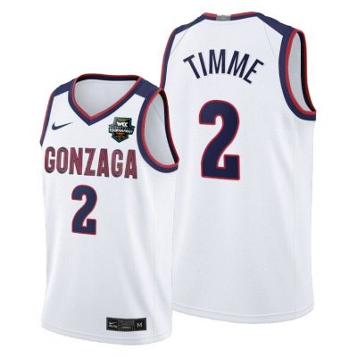 Men Gonzaga Bulldogs 2021 WCC Mens Basketball Conference Tournament Champions Drew Timme White Limited Jersey