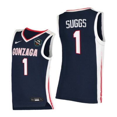 Men Gonzaga Bulldogs 2021 WCC Mens Basketball Conference Tournament Champions Jalen Suggs Navy Elite Jersey