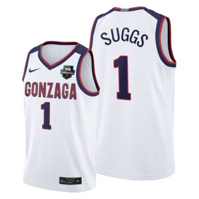 Men Gonzaga Bulldogs 2021 WCC Mens Basketball Conference Tournament Champions Jalen Suggs White Limited Jersey