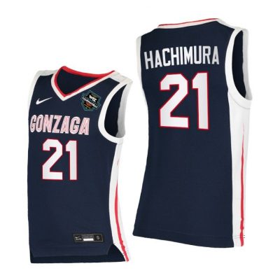 Men Gonzaga Bulldogs 2021 WCC Mens Basketball Conference Tournament Champions Rui Hachimura Navy Elite Jersey