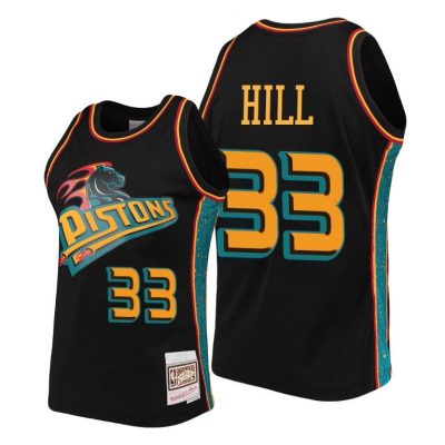 Men Grant Hill Detroit Pistons #33 Rings Collection Jersey