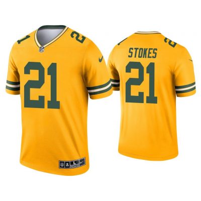 Men Green Bay Packers Eric Stokes Gold Inverted Legend Jersey