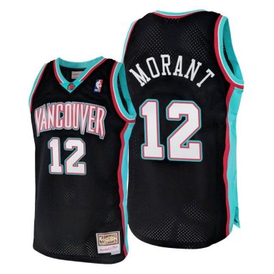 Men Grizzlies Ja Morant #12 Hardwood Classics 2000 Black Jersey