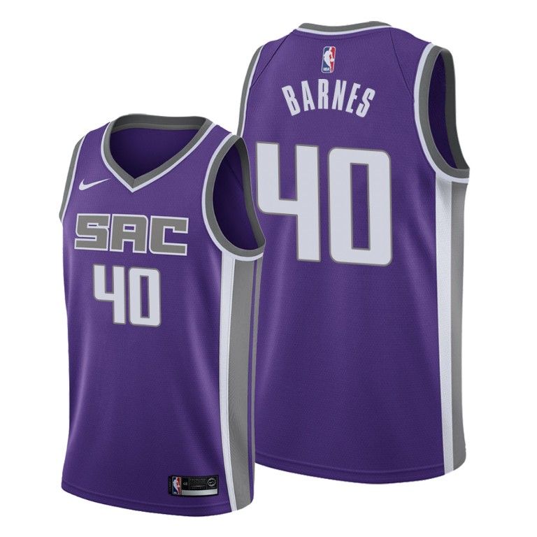 Men Harrison Barnes Sacramento Kings #40 Kings Purple Icon Jersey