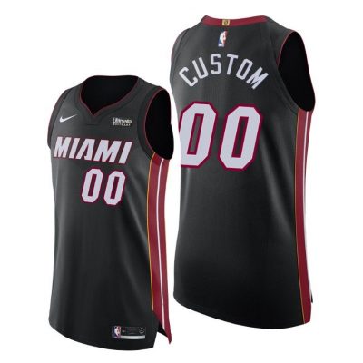 Men Heat #00 Custom Black 2020-21 Icon Jersey