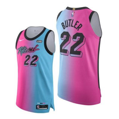 Men Heat #22 Jimmy Butler Blue Pink 2020-21 Viceversa Jersey City Edition