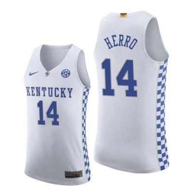 Men Heat Tyler Herro #14 Kentucky Wildcats White College Basketball Jersey