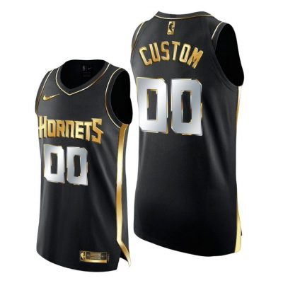 Men Hornets #00 Custom Black Golden Edition 2020-21 Jersey Limited
