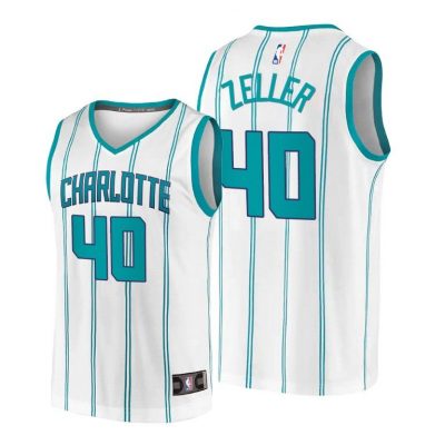 Men Hornets #40 Cody Zeller White Association Jersey 2020-21 Replica