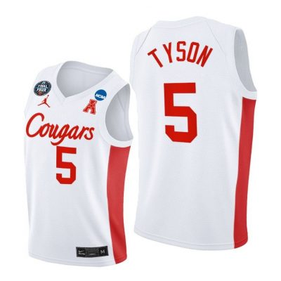 Men Houston Cougars 2021 March Madness Final Four Cameron Tyson White Classic Jersey