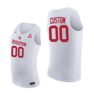 Men Houston Cougars Home Custom White 2021 March Madness Jersey