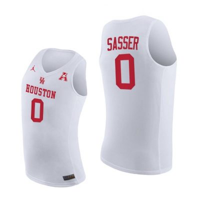 Men Houston Cougars Home Marcus Sasser White 2021 March Madness Jersey