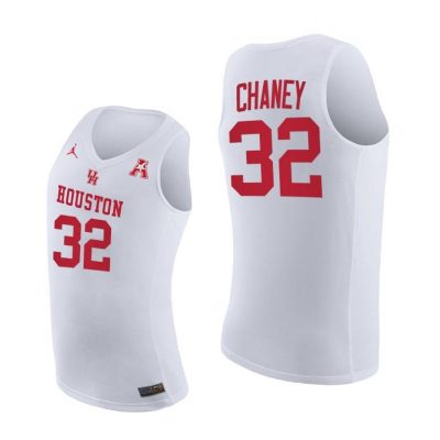 Men Houston Cougars Home Reggie Chaney White 2021 March Madness Jersey