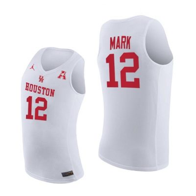Men Houston Cougars Home Tramon Mark White 2021 March Madness Jersey