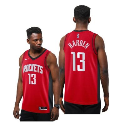 Men Houston Rockets #13 James Harden 2020-21 Icon Jersey Red