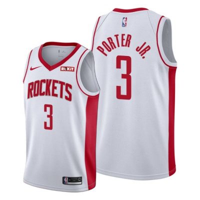 Men Houston Rockets #3 Kevin Porter Jr. White Association Edition Jersey 2021 trade