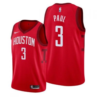 Men Houston Rockets Red Chris Paul #3 Earned Jersey