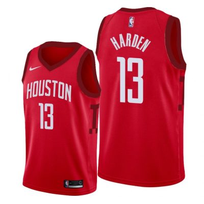 Men Houston Rockets Red James Harden #13 Earned Edition Jersey