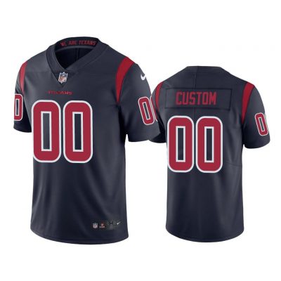 Men Houston Texans Custom #00 Navy Color Rush Limited Jersey