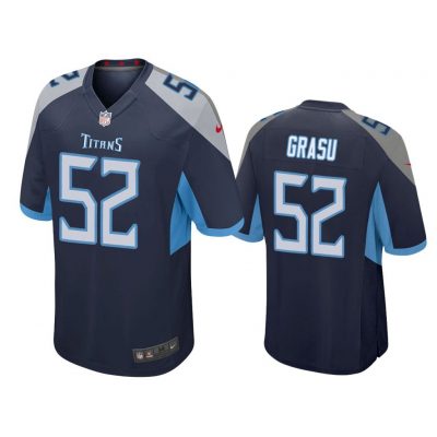Men Hronis Grasu #52 Tennessee Titans Navy Game Jersey