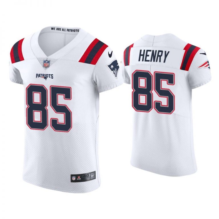 Men Hunter Henry New England Patriots White Vapor Elite Jersey