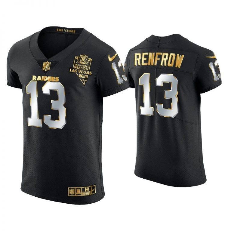 Men Hunter Renfrow Las Vegas Raiders Black Golden Edition Elite Jersey