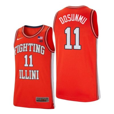 Men Illinois Fighting Illini Ayo Dosunmu #11 Orange College Basketball Jersey