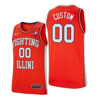 Men Illinois Fighting Illini Custom #00 Orange College Basketball Jersey