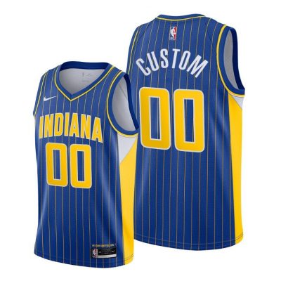 Men Indiana Pacers #00 Custom Blue 2020-21 City Edition Jersey New Uniform