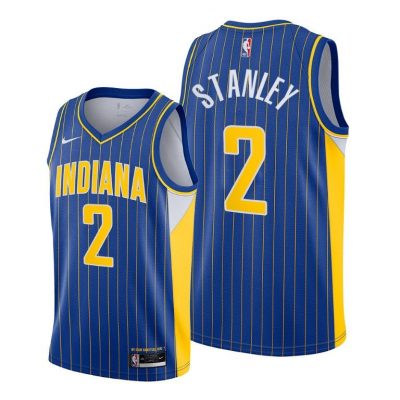 Men Indiana Pacers #2 Cassius Stanley Blue 2020-21 City Edition Jersey New Uniform